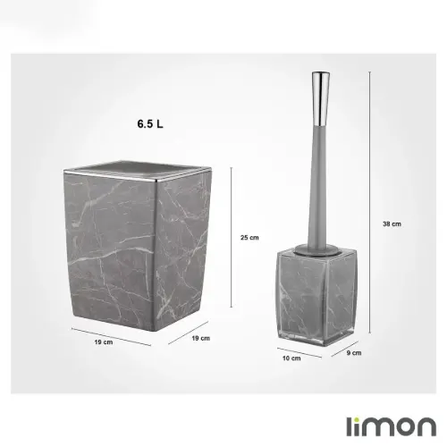 ست سرویس بهداشتی لیمون 2 جداره کلاسیک طرح ماربل