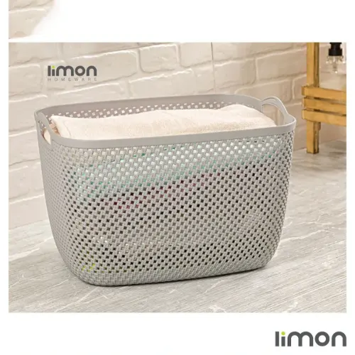 سبد رخت مستطیل طرح بافت لیمون