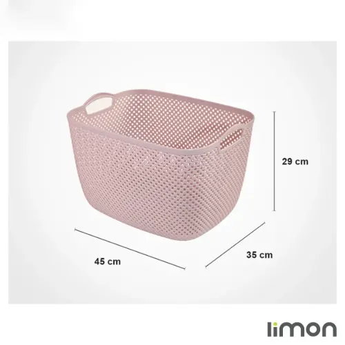 سبد رخت مستطیل طرح بافت لیمون