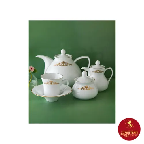 چینی زرین سرویس 12 نفره شهرزاد طرح کوئین طلایی 81 پارچه