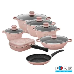 سرویس قابلمه گرانیتی 14 پارچه فورته Forte مدل پریما رزگلد