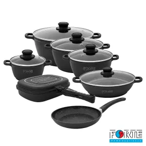 سرویس قابلمه گرانیتی 14 پارچه فورته Forte مدل پریما مشکی