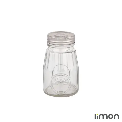 جا ادویه شیشه ای درب فلزی 240 میلی لیتر لیمون