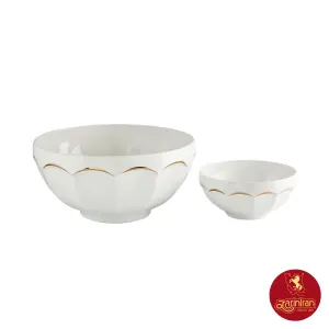 سرویس پیاله چینی زرین نئوکلاسیک طرح نارسیس طلایی 7 پارچه