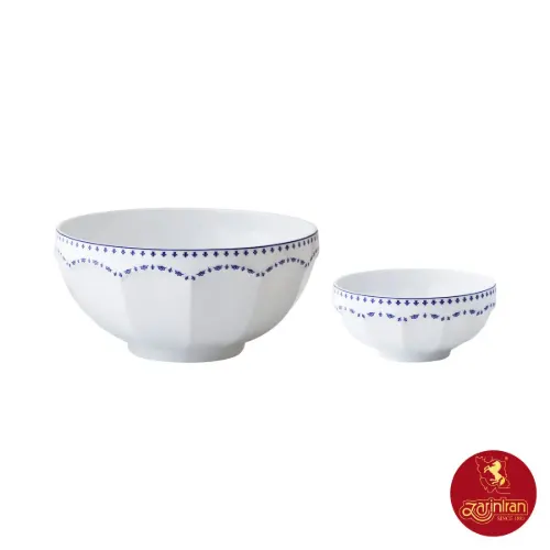 سرویس پیاله چینی زرین نئوکلاسیک طرح فرانسیس سرمه ای 7 پارچه