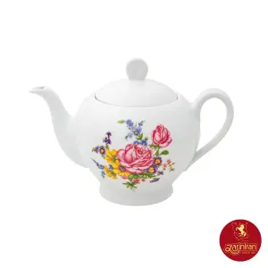 قوری چینی زرین ایتالیا اف طرح رزالین سایز 8