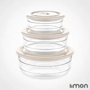 ست ظرف شیشه ای وکیومی تاریخ دار لیمون