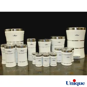 مشخصات سرویس 18 پارچه کمر باریک خطی سفید استیل یونیک