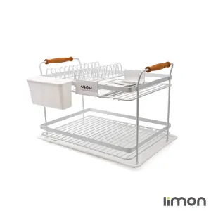 آبچکان دو طبقه لیمون دسته دار سفید چوبی