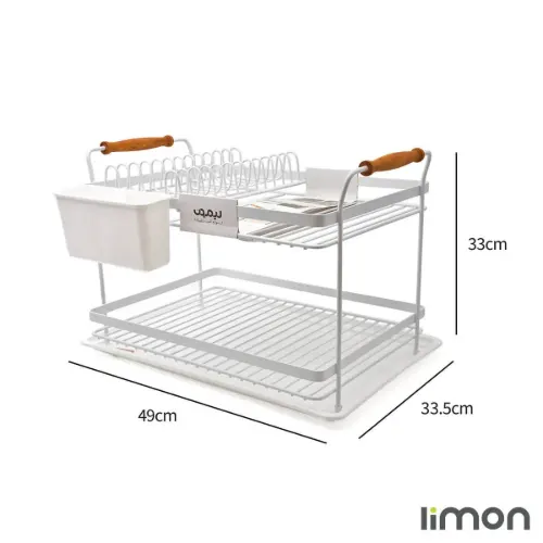 آبچکان دو طبقه لیمون دسته دار سفید چوبی