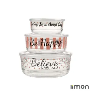 ست ظرف شیشه ای وکیومی تاریخ دار چاپدار لیمون