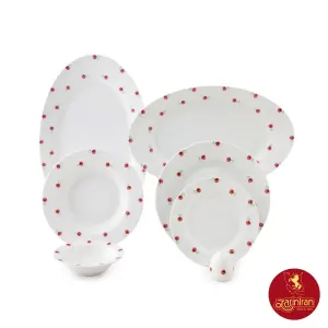 سرویس چینی زرین ایتالیا اف پینک رز مینیاتور 6 نفره 28 پارچه