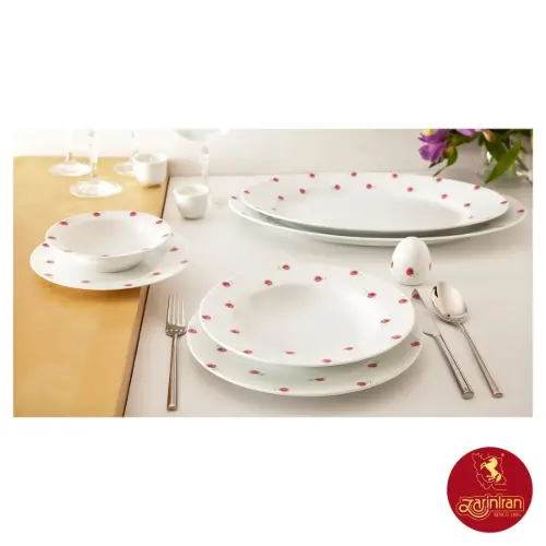 سرویس چینی زرین ایتالیا اف پینک رز مینیاتور 6 نفره 28 پارچه