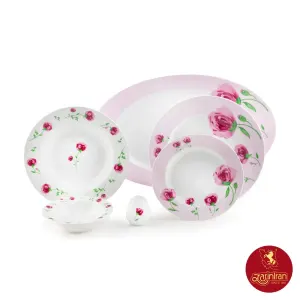 سرویس چینی زرین ایتالیا اف پینک رز 6 نفره 28 پارچه