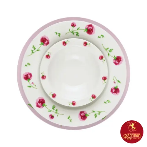 سرویس چینی زرین ایتالیا اف پینک رز 6 نفره 28 پارچه