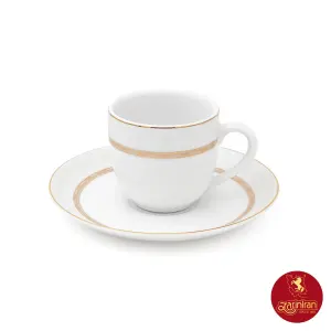 چینی زرین سرویس 12 پارچه قهوه خوری ایتالیا اف طرح هدیه طلایی