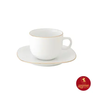 سرویس چای خوری چینی زرین کواترو طرح زرین لب طلایی 12 پارچه