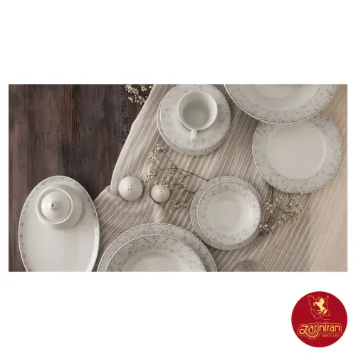 خرید سرویس چینی زرین شهرزاد طرح هانیکام 6 نفره 35 پارچه