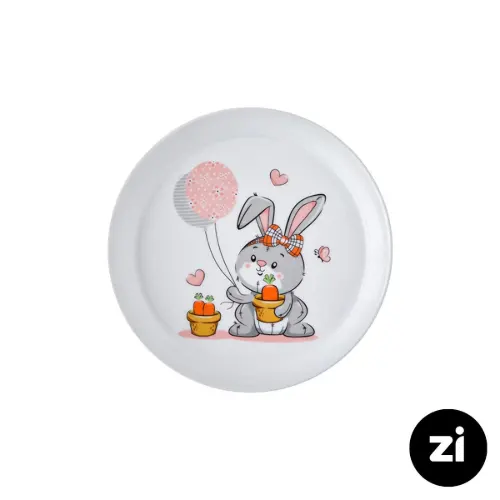 بشقاب تخت چینی زرین (Zi) فرم اس هپی ربیت سایز 15