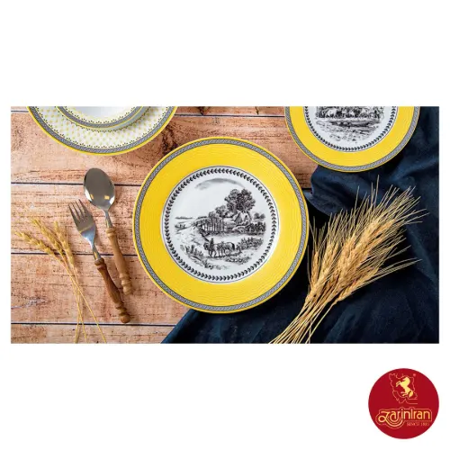 سرویس چینی زرین ایتالیا اف ویلیج 6 نفره 28 پارچه