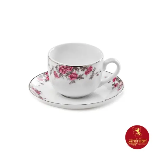 سرویس چای خوری چینی زرین ایتالیا اف طرح آران 12 پارچه