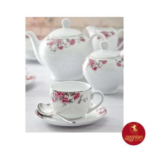 سرویس چای خوری چینی زرین ایتالیا اف طرح آران 12 پارچه