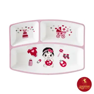 چینی زرین سینی مای سلف کودک طرح نیوبرن صورتی