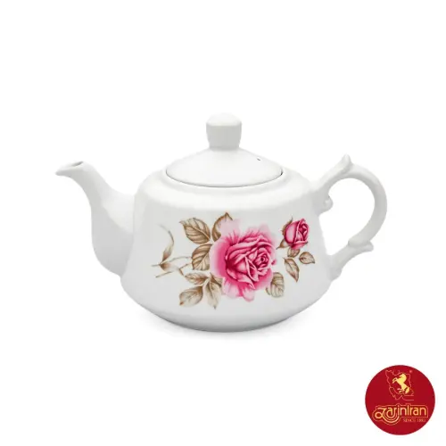 چینی زرین قوری لندنی طرح رزفلاور پلاتینی