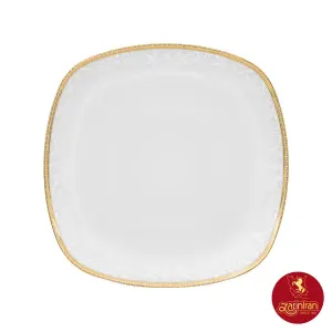 دیس هتلی چینی زرین کواترو سایز 36 طرح ریوا طلایی