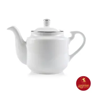 قوری چینی زرین استوانه طرح سمن سایز بزرگ