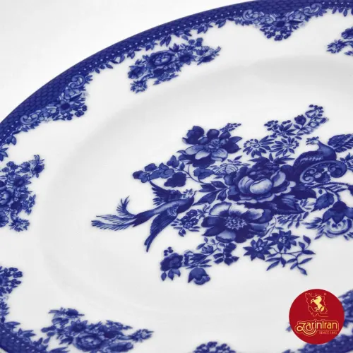 بشقاب پیش دستی چینی زرین ایتالیا اف طرح فلورانس سرمه ای 6 عددی سایز 19