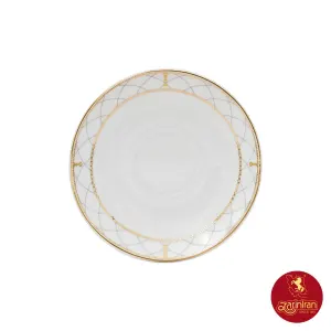 نعلبکی زیر استکانی چینی زرین دوری سایز 13 طرح رومانا 6 عددی