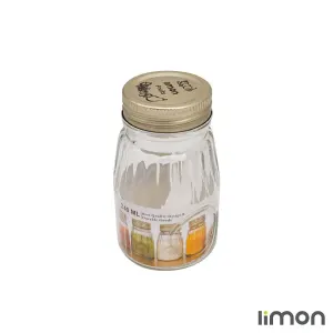جا ادویه شیشه ای درب فلزی 240 میلی لیتر لیمون