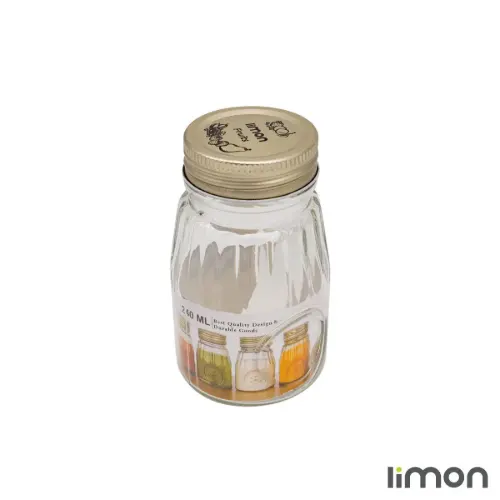 جا ادویه شیشه ای درب فلزی 240 میلی لیتر لیمون