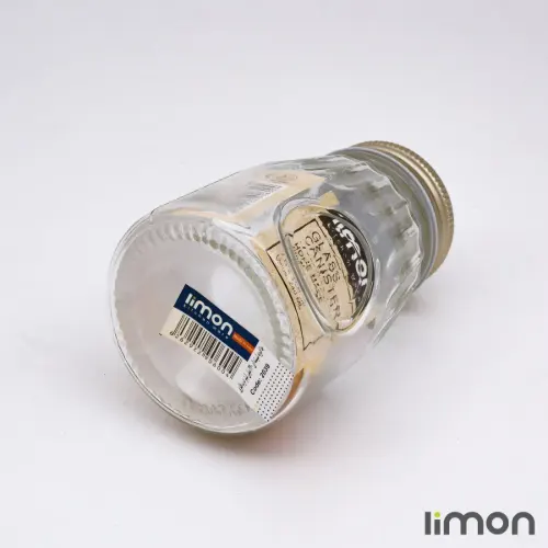 جا ادویه شیشه ای درب فلزی 240 میلی لیتر لیمون