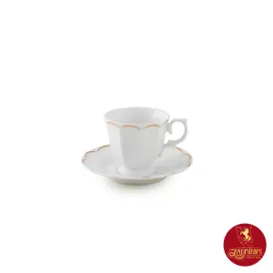 سرویس چای خوری چینی زرین نئوکلاسیک نارسیس طلایی 12 پارچه