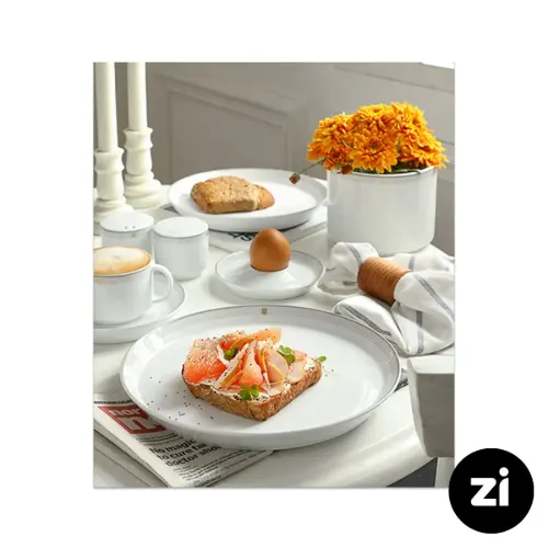 بشقاب گود چینی زرین فرم اس طرح اپرا سایز 19