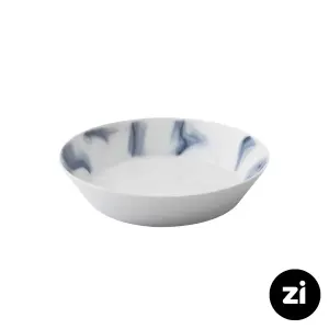 بشقاب گود چینی زرین فرم اس طرح بلو استون سایز 19