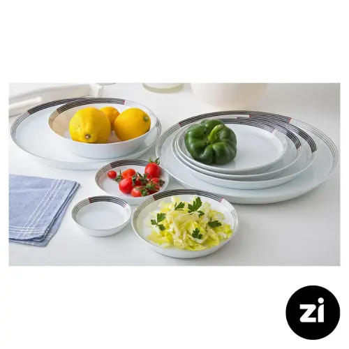 بشقاب گود چینی زرین فرم اس طرح وگاس قرمز سایز 19