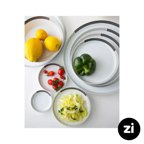 بشقاب گود چینی زرین فرم اس طرح وگاس قرمز سایز 19