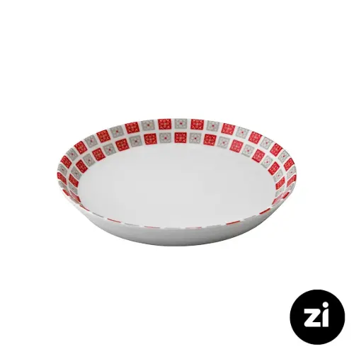 بشقاب گود چینی زرین فرم اس طرح روشان سایز 19