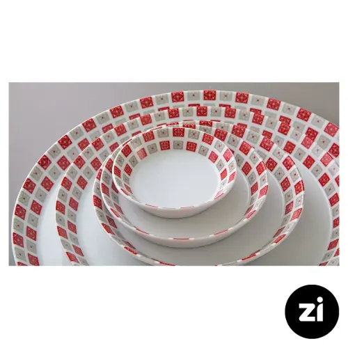 بشقاب گود چینی زرین فرم اس طرح روشان سایز 19