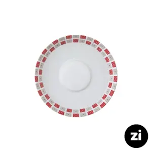 نعلبکی زیر استکانی چینی زرین (Zi) فرم اس طرح روشان سایز 15