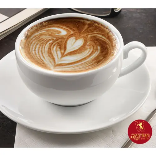 فنجان و نعلبکی کاپوچینو، لاته چینی زرین سفید