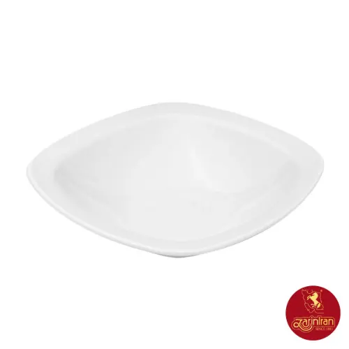 سالادخوری چینی زرین هتلی کواترو 25 سانتیمتری سفید