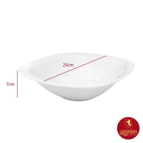 ابعاد سالادخوری چینی زرین هتلی کواترو 25 سانتیمتری