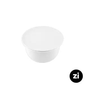 کاسه در دار چینی زرین مارک زی سایز کوچک سفید