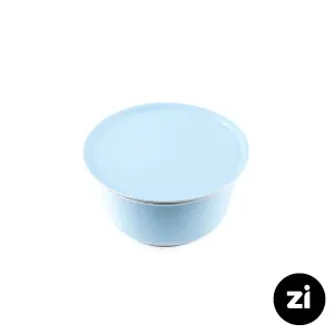 کاسه در دار چینی زرین مارک زی سایز کوچک طرح پاستل آبی