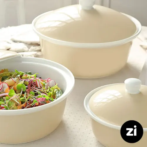 قابلمه چینی زرین مارک زی Zi پاستل کرم سایز 26