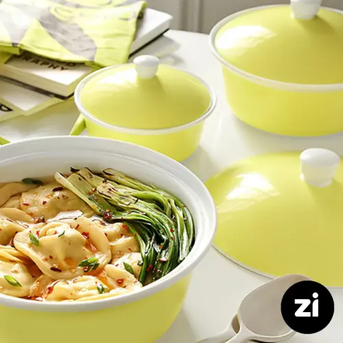 قابلمه چینی زرین مارک زی Zi طرح پاستل کرم سایز 21